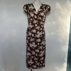 NWT Gap LENZING ECOVERO Floral Midi Wrap Dress XXL